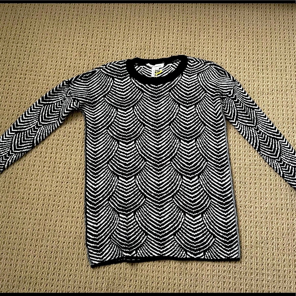 BCBG Black and White Long Sweater